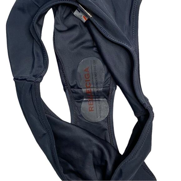 Relleciga Bikini Bottom Women M Black Classic Minimalist Poolside Beach Swim NWT - Picture 3 of 8